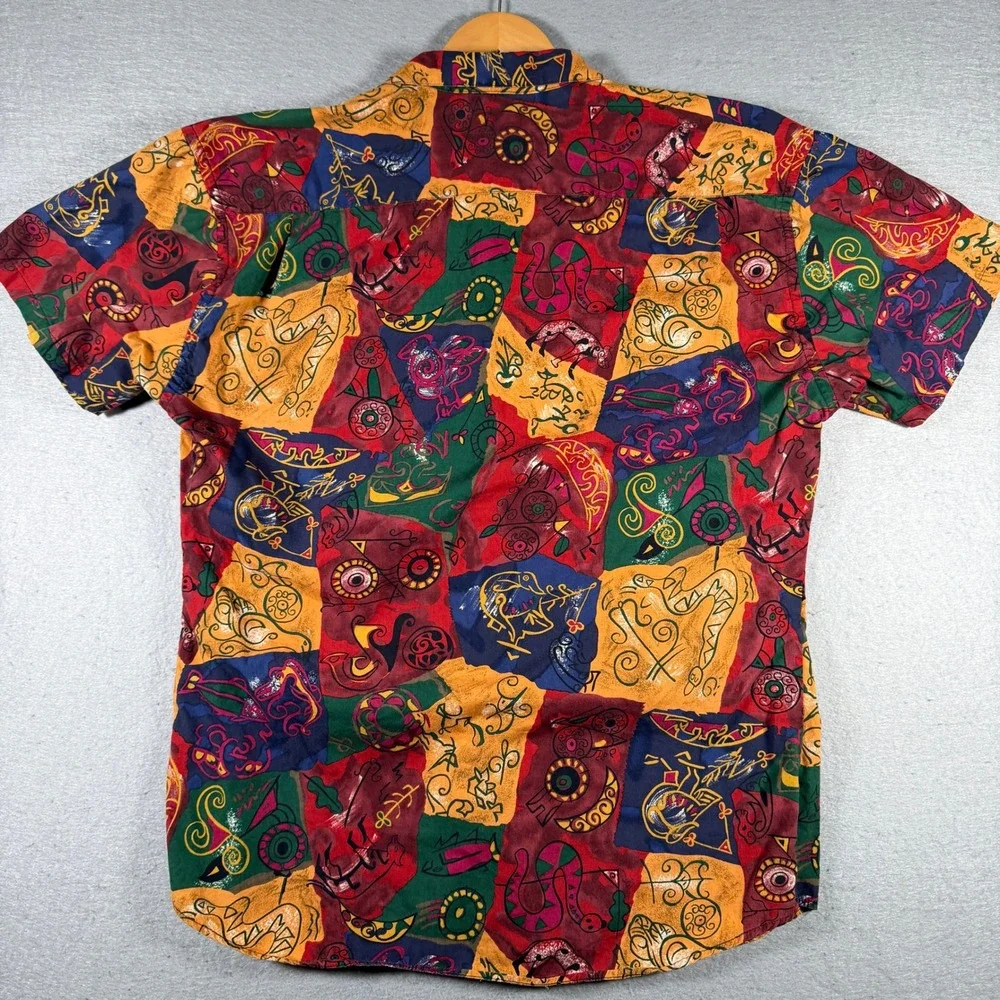 Vintage Banana Republic Safari & Travel Co Abstract Tribal‎ Print Shirt Mens XL